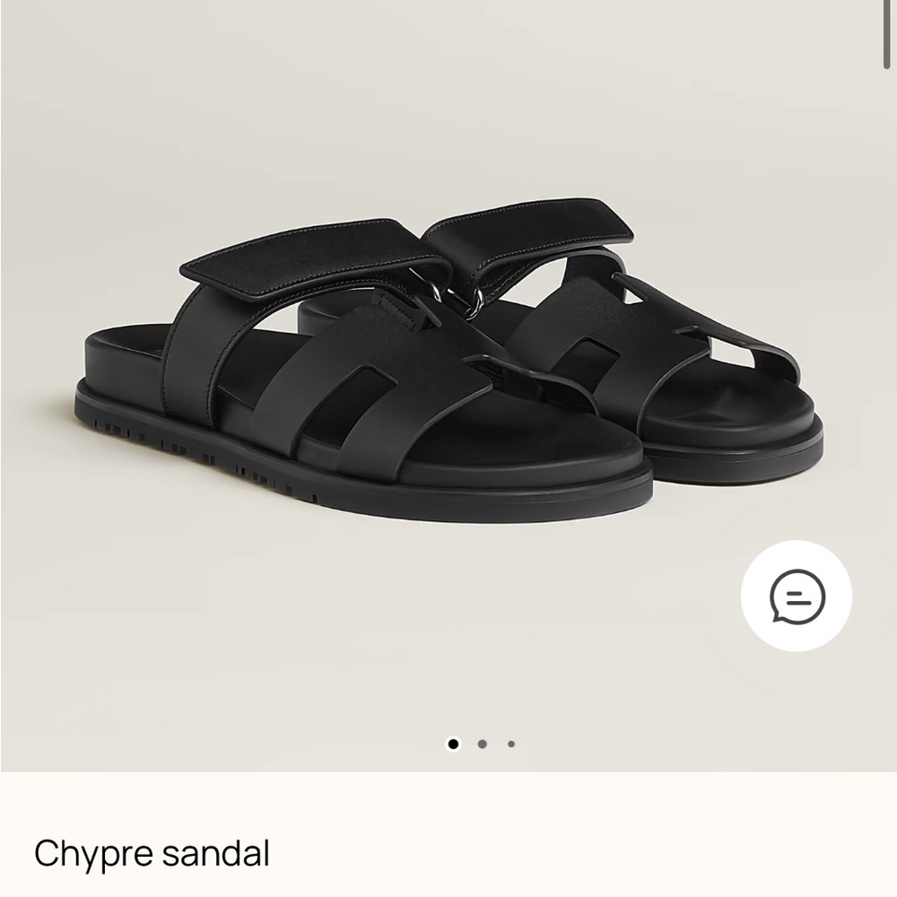 Hermes Black Chypre Sandals